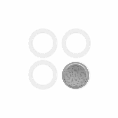 Bialetti® Replacement Set 3 Gaskets and 1 Filter Induction (6 Cups)